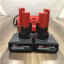 AS-IS Milwaukee 12V Lithium-Ion XC High Output 5.0 Ah Battery Pack (2-Pack) Starter Kit with Charger