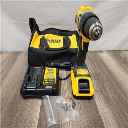 AS-IS DEWALT ATOMIC 20-Volt Lithium-Ion Cordless 1/2 in. Compact Hammer Drill with 3.0Ah Battery, Charger and Bag