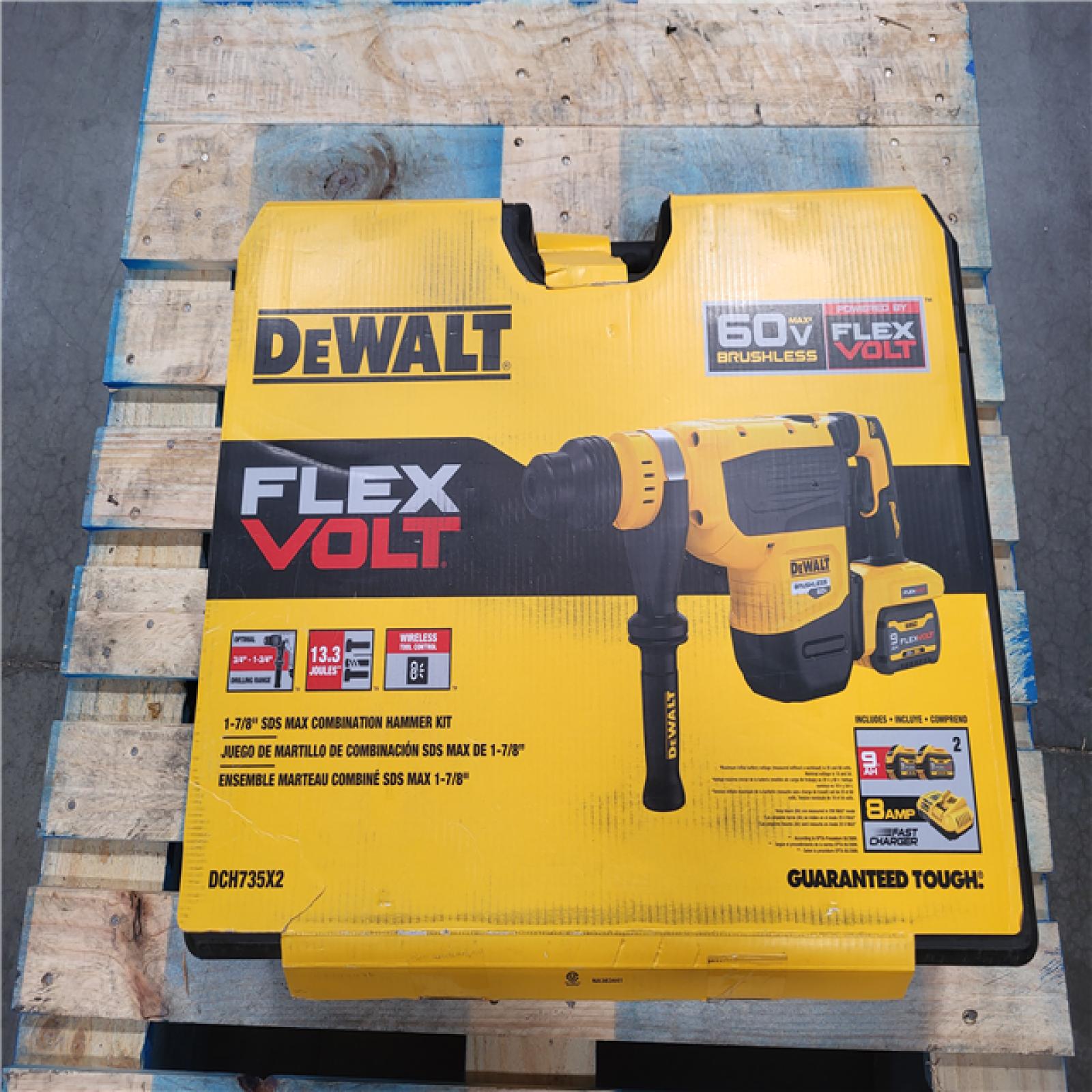 CALIFORNIA AS-IS DEWALT 60V FLEXVOLT Cordless Brushless 1-7/8 in. SDS Max Rotary Hammer Kit