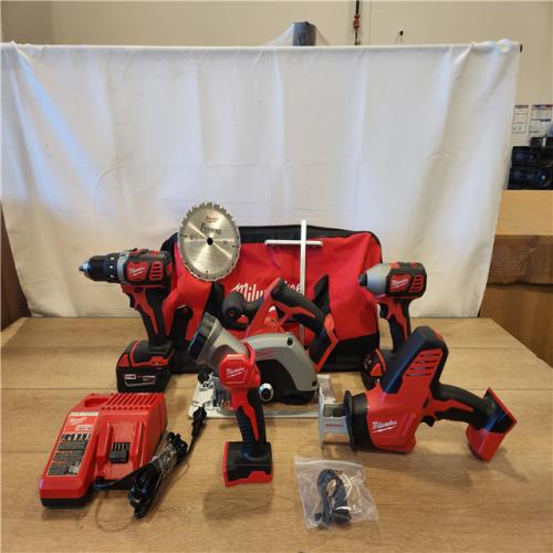 AS-IS- Milwaukee M18 18V Lithium-Ion Cordless 5 Tool Combo Kit