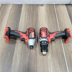 AS-IS Milwaukee M18 18V Cordless Brushed 2 Tool Drill/Driver and Impact Driver Kit