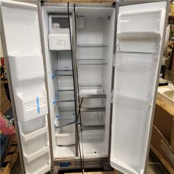 Phoenix Location AS-IS Whirlpool 24.6 cu. ft. Side by Side Refrigerator in Fingerprint Resistant Stainless Steel