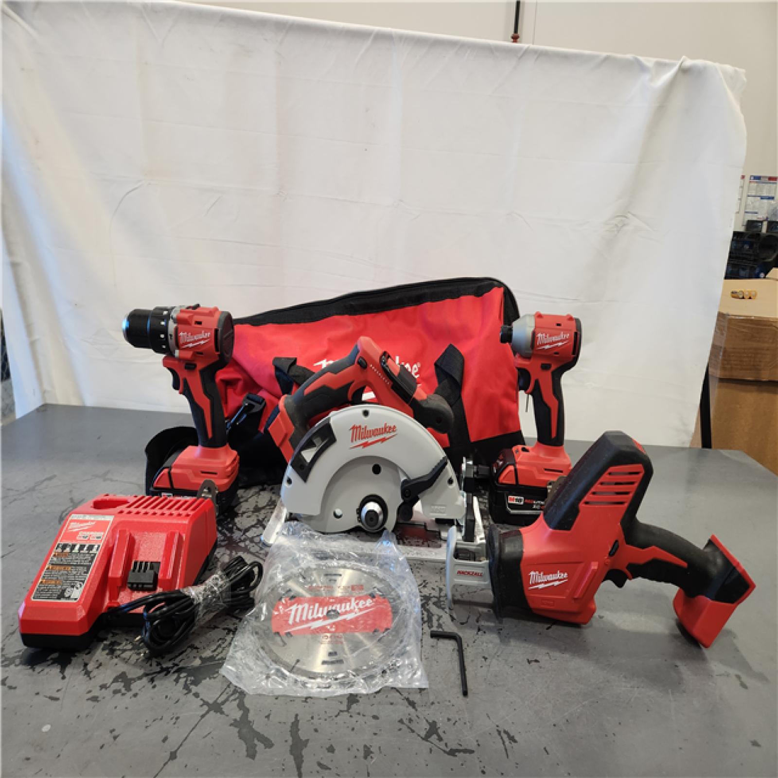 AS-IS- Milwaukee M18 Cordless Brushless 4 Tool Combo Kit