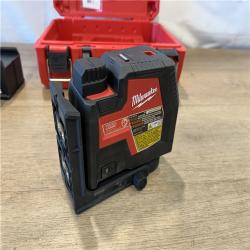 AS-IS Milwaukee Green 100 ft. Cross Line and Plumb Points Rechargeable Laser Level with REDLITHIUM Lithium-Ion