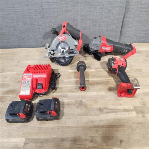 HOUSTON LOCATION - AS-IS MILWAUKEE 3 TOOL COMBO KIT W/ (2) BATTERY & CHARGER