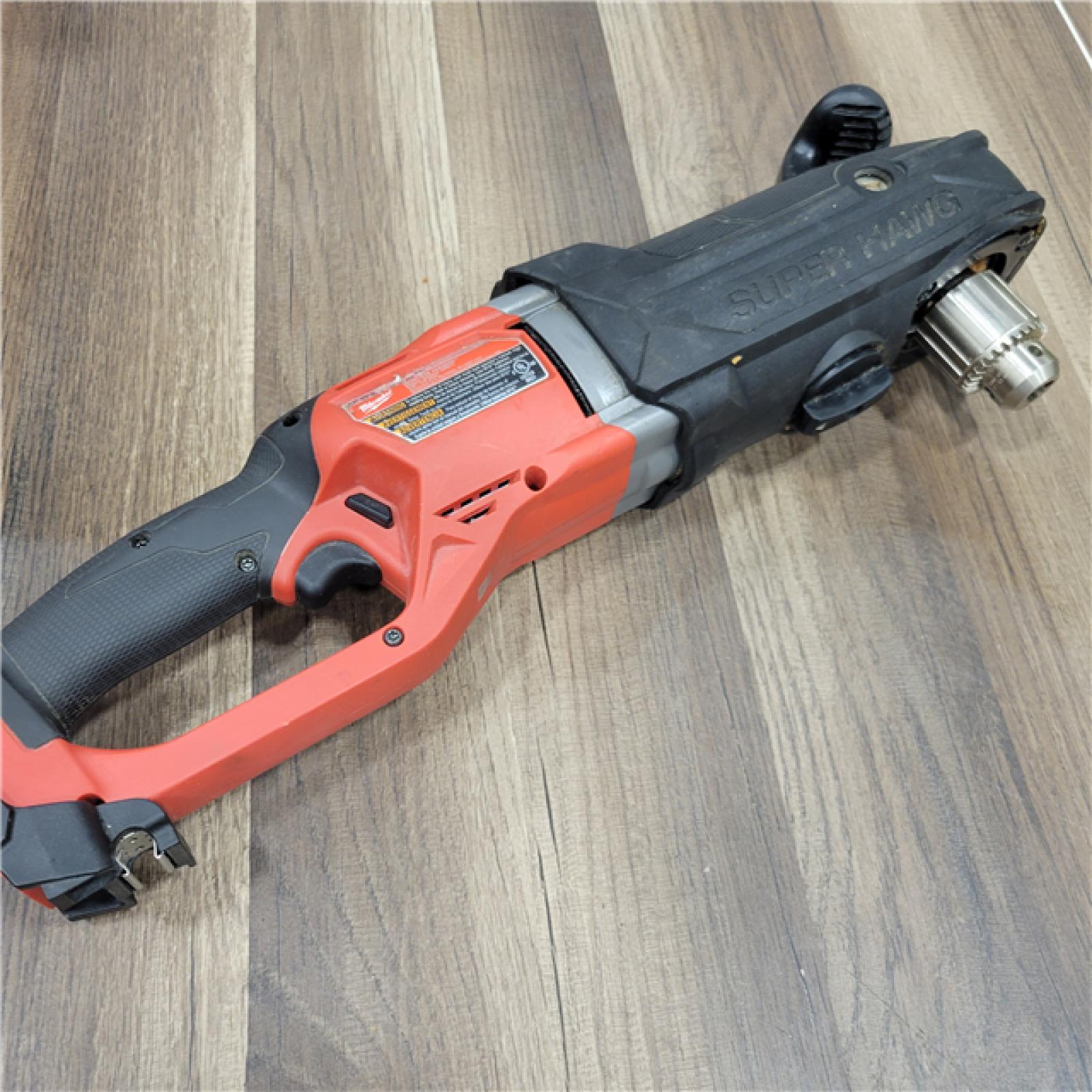 AS-IS Milwaukee  M18 FUEL 18V Lithium-Ion Brushless Cordless GEN 2 SUPER HAWG 7/16 in. Right Angle Drill (Tool-Only)