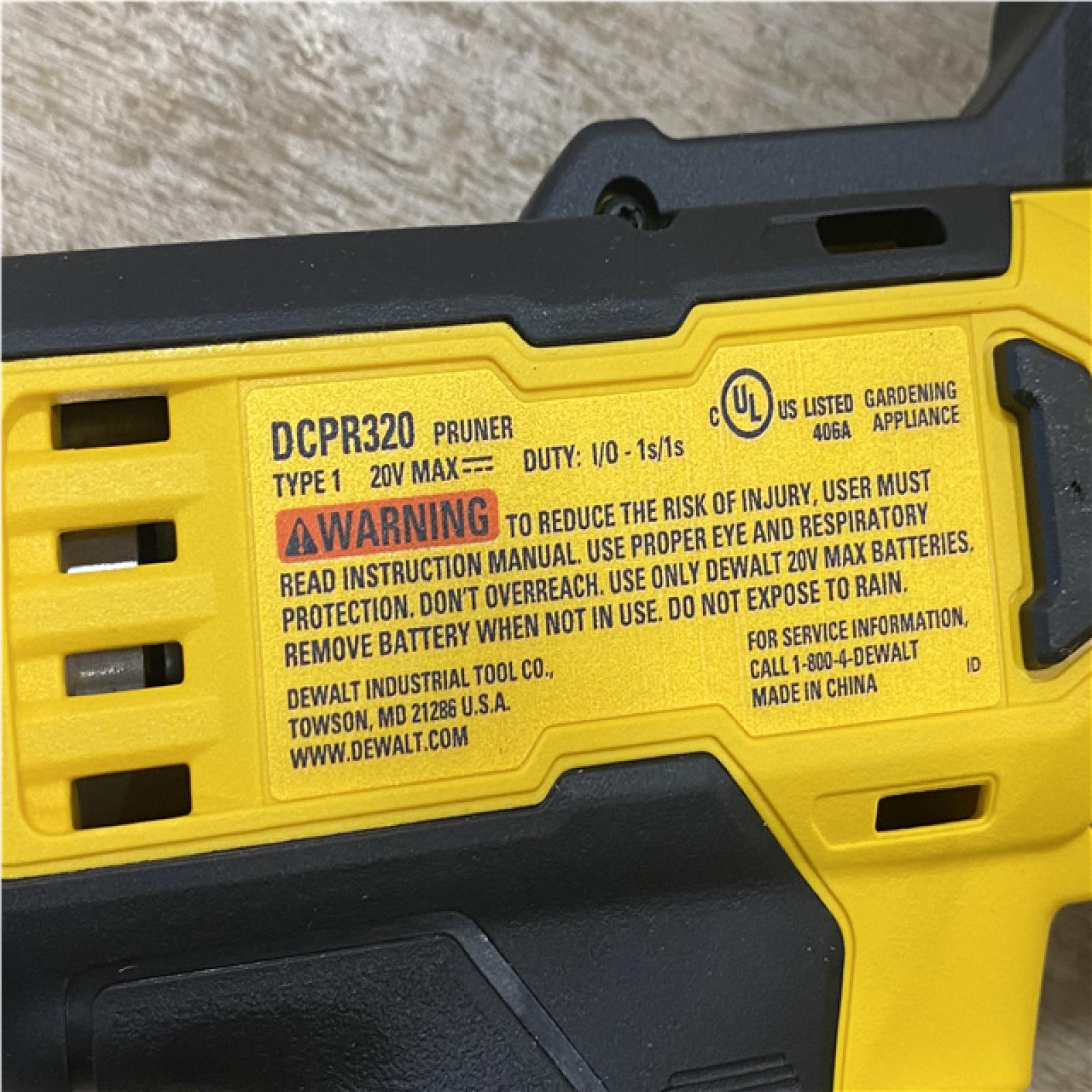 AS-IS DEWALT 20-Volt MAX 1 -1/2 in. Capacity Cordless Battery Powered Pruner (Tool Only)