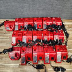 HOUSTON LOCATION - AS-IS MILWAUKEE BATTERY CHARGER PACK QTY - 16