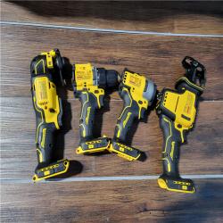 California As-Is Dewalt Brushless 4-Tool Combo Kit (Battery,Charger, and Tool Bag Included)