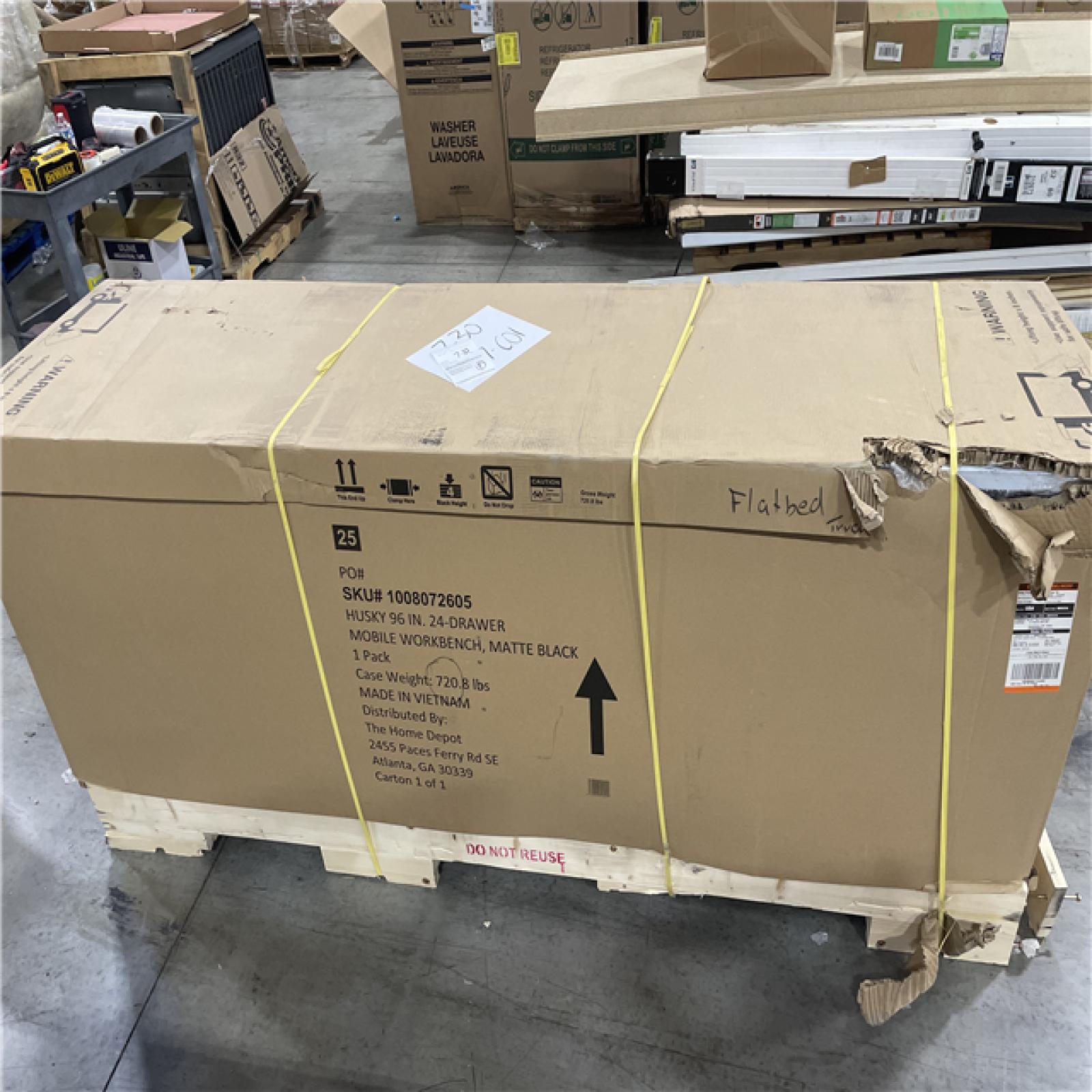 DALLAS LOCATION- AS-IS Husky Heavy Duty 96 in. W x 24 in. D Mobile Workbench Cabinet