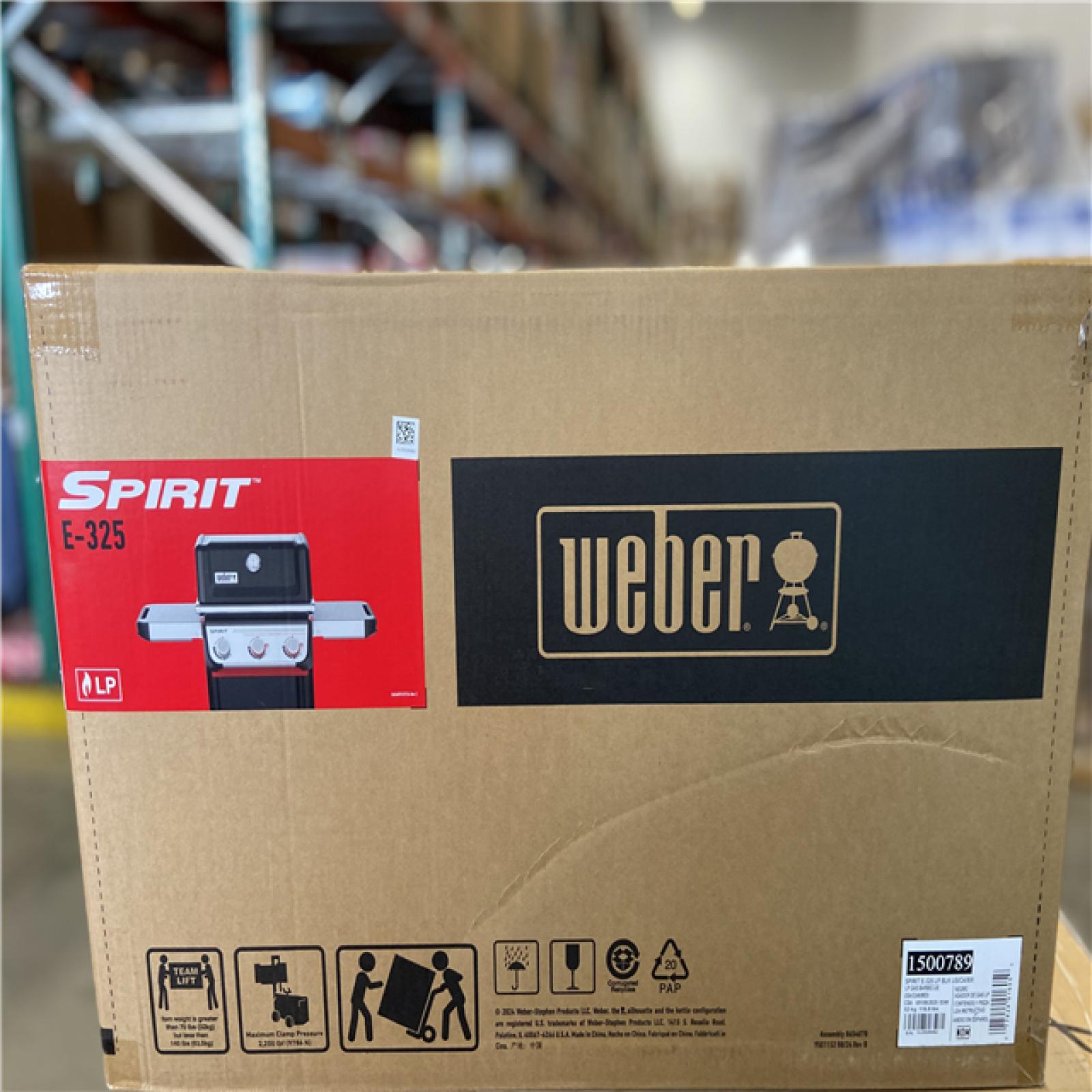 DALLAS LOCATION - Weber Spirit E-325 3-Burner Liquid Propane Gas Grill in Black with Sear Zone