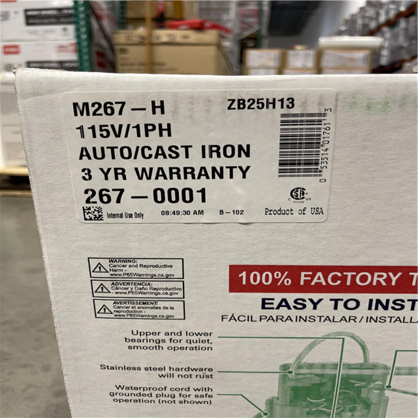 NEW! -ZOELLER M267 Sewage Pump with 10' Cord