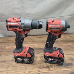 AS-IS MILWAUKEE M18 FUEL 18V Lithium-Ion Brushless Cordless Hammer Drill and Impact Driver Combo Kit (2-Tool) with 2 Batteries