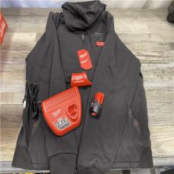 AS-IS Milwaukee Men's Large 12-Volt Lithium-Ion Cordless Black Heated Jacket Hoodie Kit