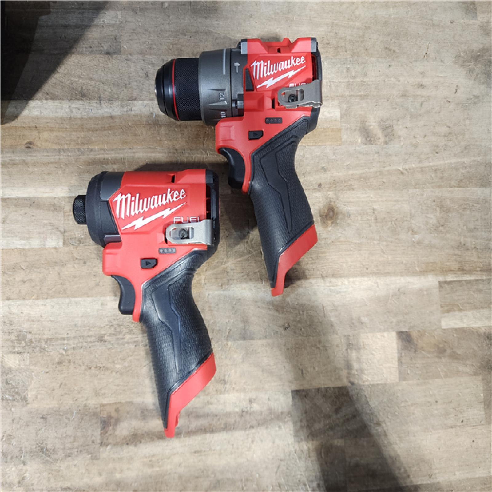 HOUSTON LOCATION - AS-IS Milwaukee FUEL 12-Volt Lithium-Ion Brushless Cordless Hammer Drill and Impact Driver Combo Kit