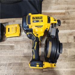 HOUSTON LOCATION - AS - IS DEWALT 20V MAX Lithium-Ion 15-Degree Electric Cordless Roofing Nailer Kit