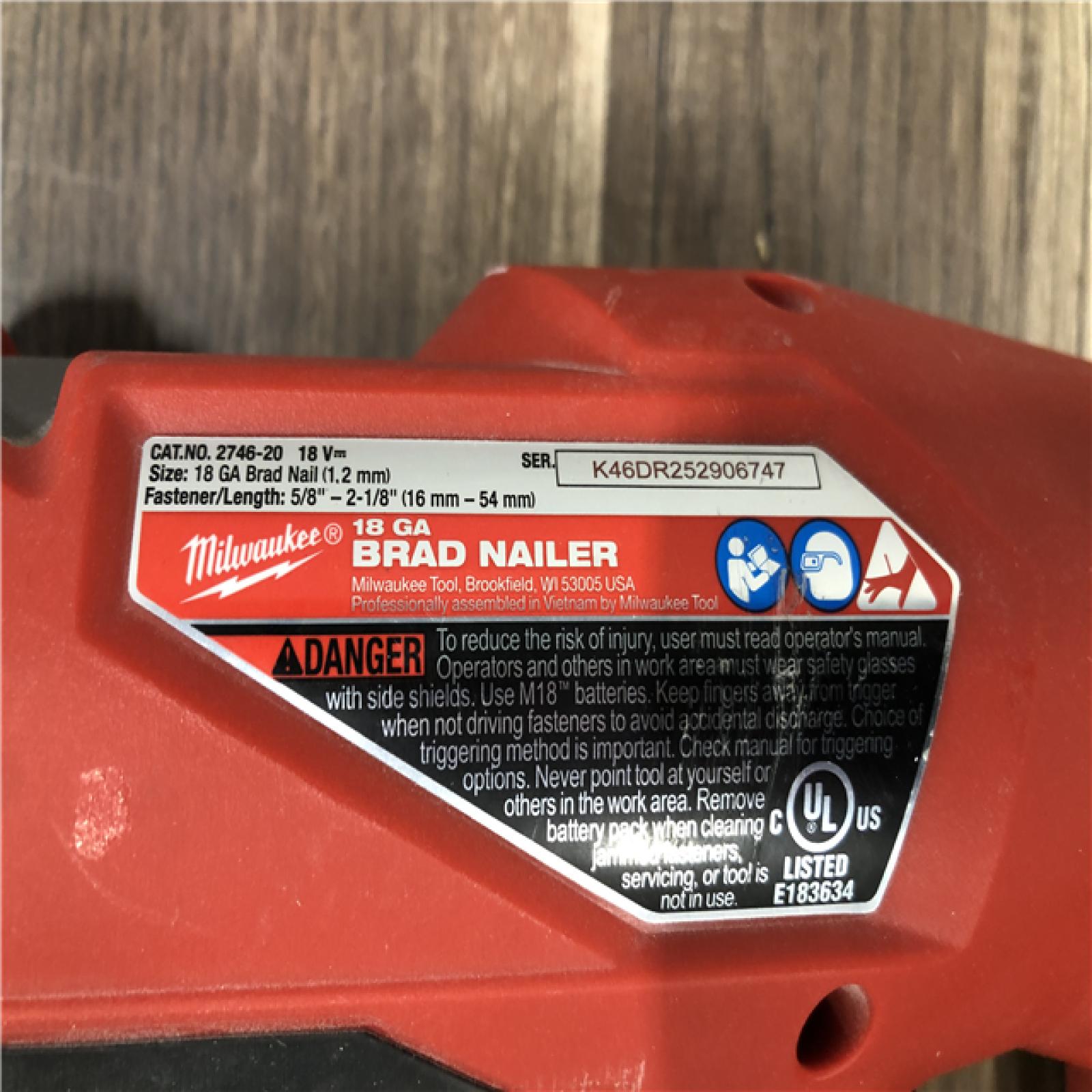 AS-IS Milwaukee FUEL 18-Volt Lithium-Ion Brushless Cordless Gen II 18-Gauge Brad Nailer (Tool-Only)