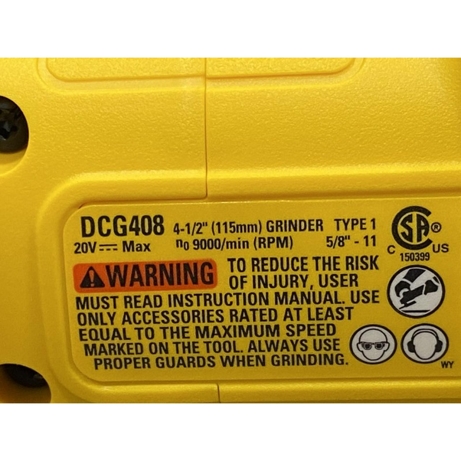 AS-IS DEWALT 20V MAX Cordless Brushless 4-1/2 in. Angle Grinder with Paddle Switch (Tool Only)