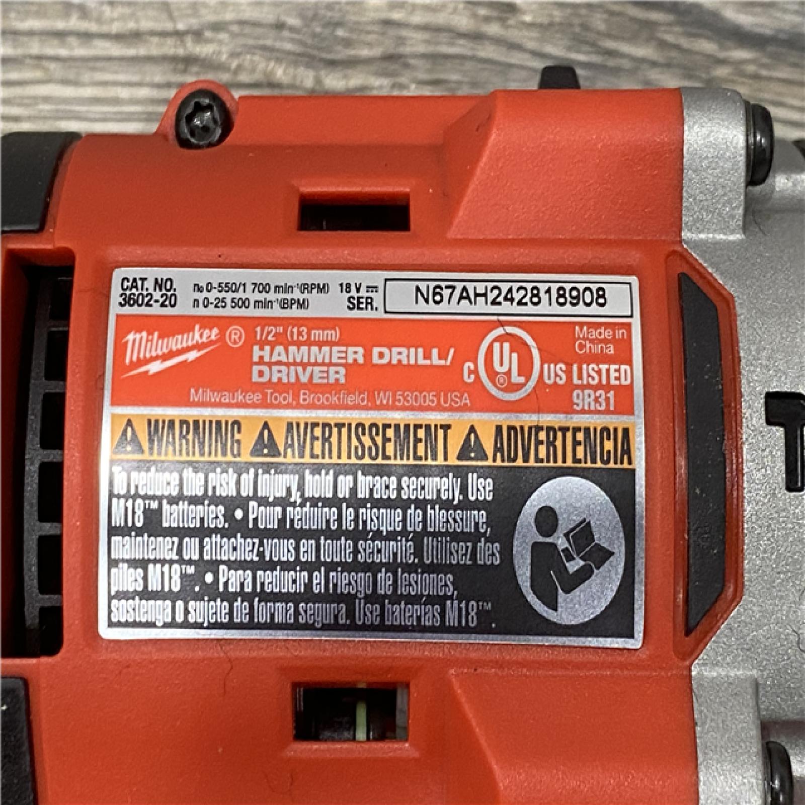 AS-IS Milwaukee 18V Lithium-Ion Brushless Cordless 1/2 in. Compact Hammer Drill/Driver Kit