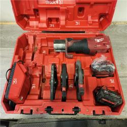 Phoenix Location Milwaukee M18 18V Lithium-Ion Cordless Short Throw Press Tool Kit with 3 PEX Crimp Jaws (2) 2.0 Ah Batteries and Charger (Does Not Turn On)
