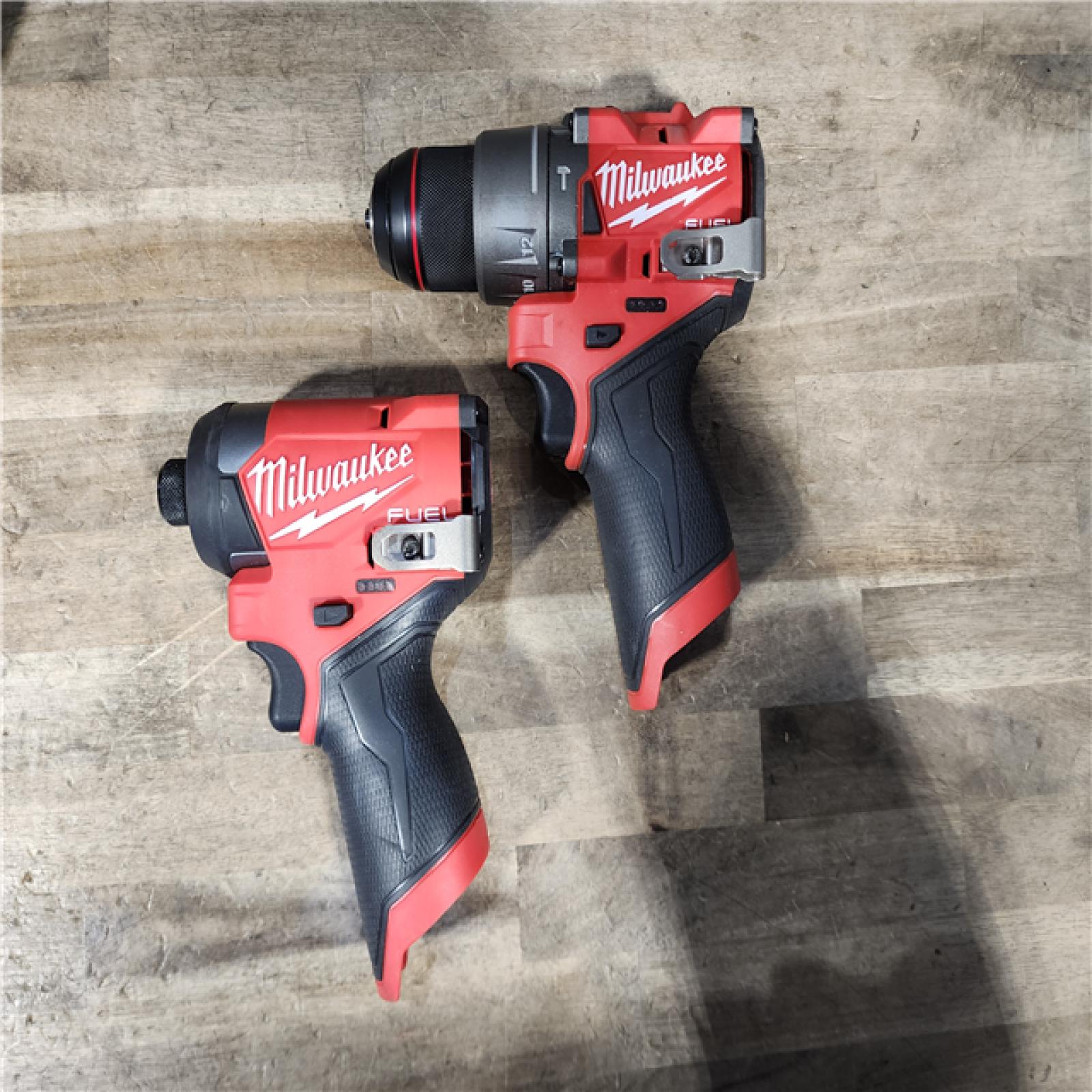 HOUSTON LOCATION - AS-IS Milwaukee FUEL 12-Volt Lithium-Ion Brushless Cordless Hammer Drill and Impact Driver Combo Kit