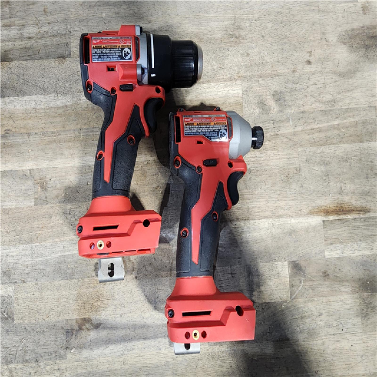 HOUSTON LOCATION - AS-IS Milwaukee M18 18V Lithium-Ion Brushless Cordless Compact Drill/Impact Combo Kit (2-Tool) W/(2) 2.0 Ah Batteries  Charger & Bag