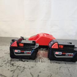 AS-IS- Milwaukee M18 18-Volt Lithium-Ion XC Starter Kit with Two 5.0Ah Batteries and Charger