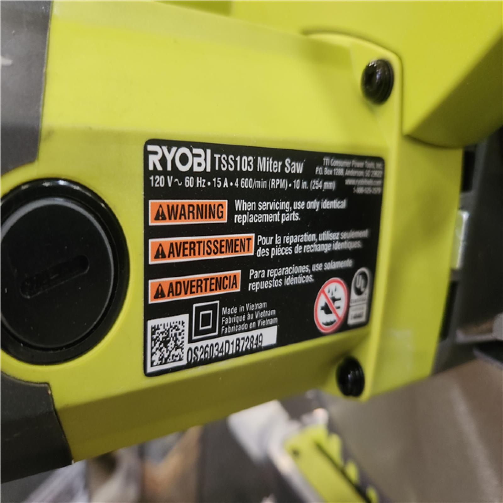 Phoenix NEW RYOBI 15 Amp 10 in. Corded Sliding Compound Miter Saw with LED Cutline Indicator