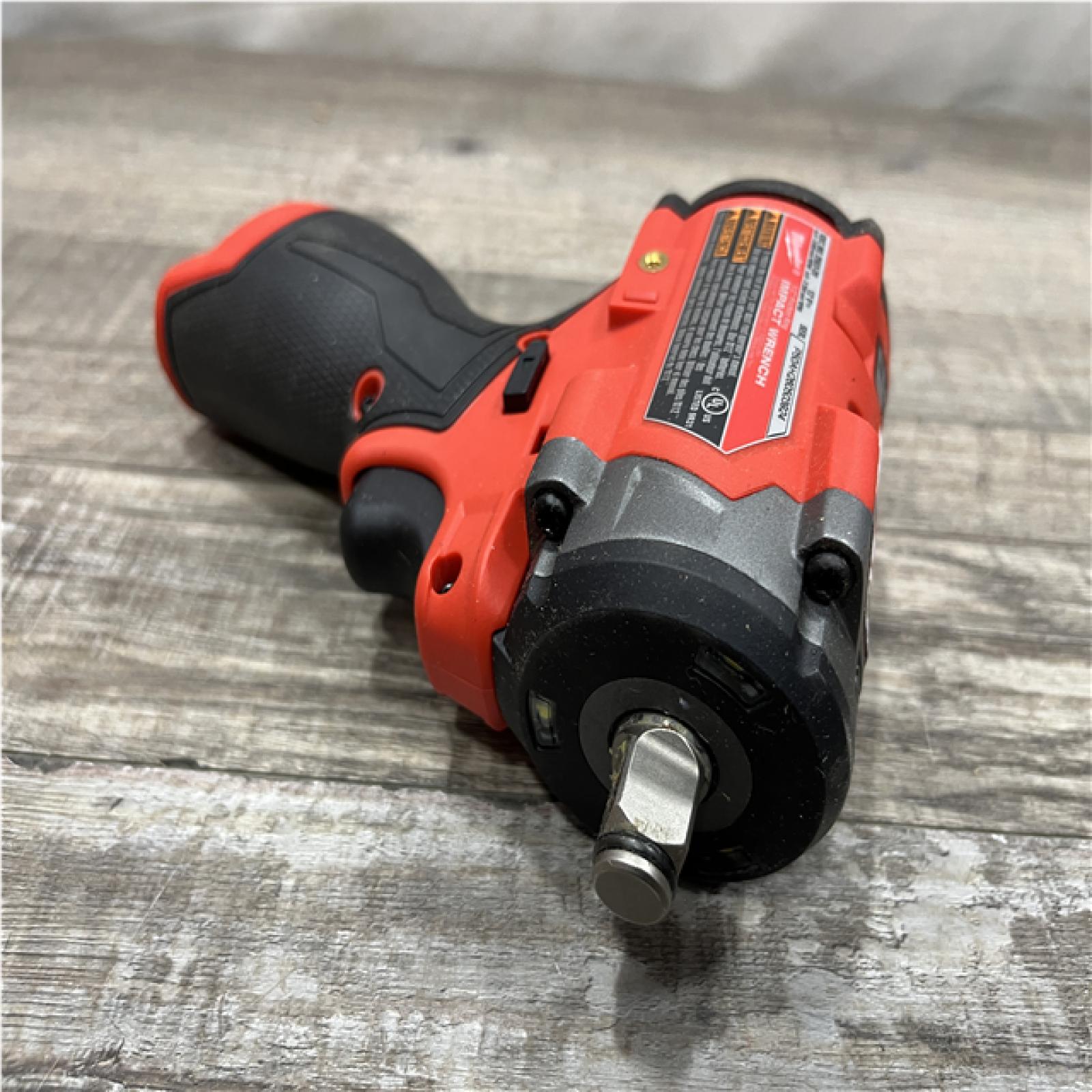 AS-IS Milwaukee FUEL 12V Lithium-Ion Brushless Cordless Stubby 1/2 in. Impact Wrench (Tool-Only)