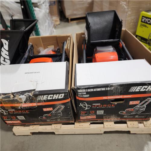 Dallas Location - As-Is ECHO eFORCE 56V 21 in. Cordless Battery Self-Propelled Lawn Mower with 5.0Ah Battery and Charger(Lot Of 2)