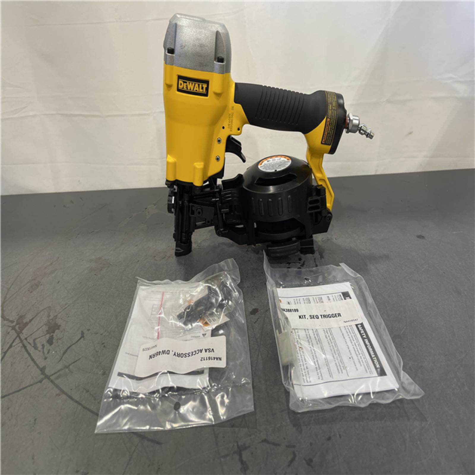 AS-IS - DeWalt 1-3/4 in. 15 Degree Pneumatic Coil Roofing Nailer