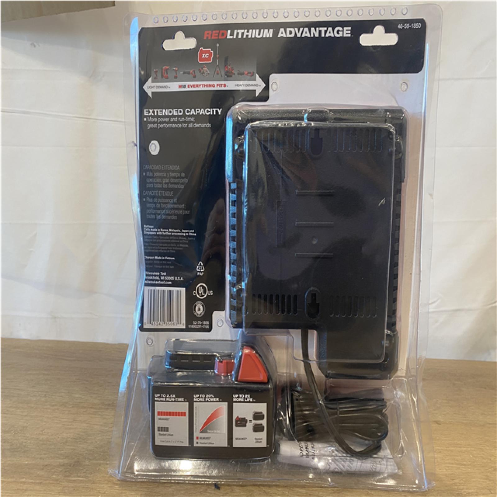 AS-IS Milwaukee 18-Volt Lithium-Ion XC Starter Kit with One 5.0Ah Battery and Charger