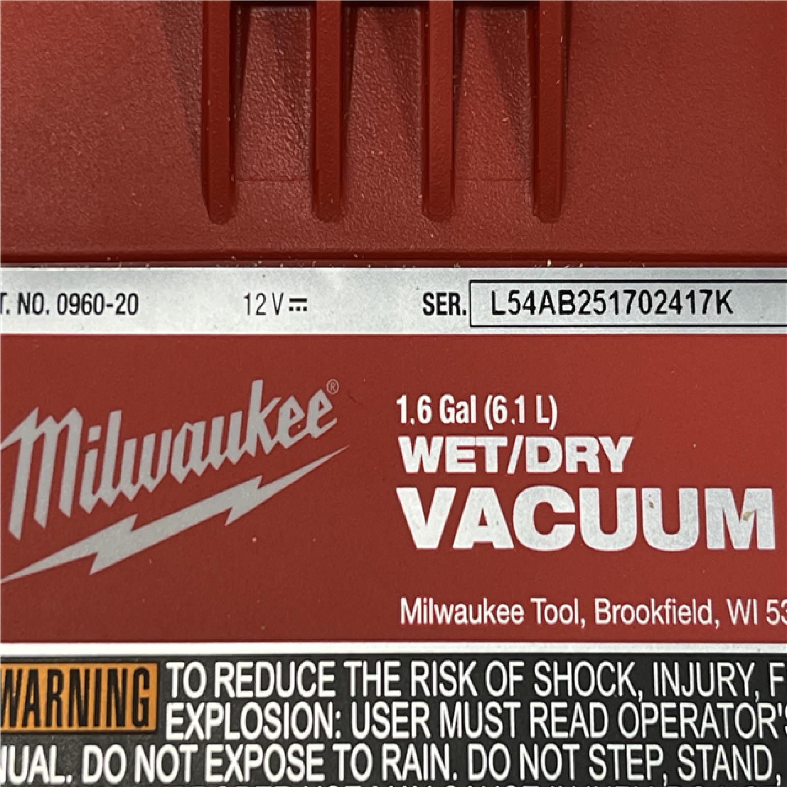 AS-IS Milwaukee FUEL 12-Volt Lithium-Ion Cordless 1.6 Gal. Wet/Dry Vacuum (Vacuum-Only)