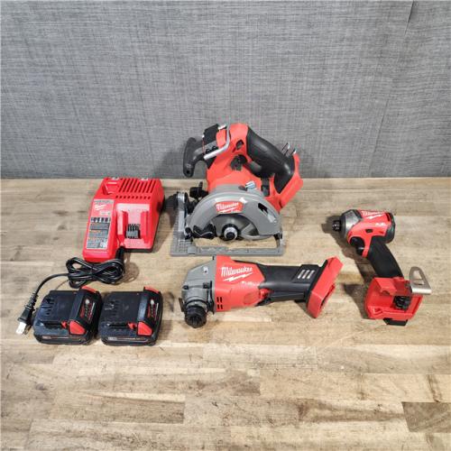 HOUSTON LOCATION - AS-IS MILWAUKEE 3 TOOL COMBO W/ (2) BATTERY & CHARGER