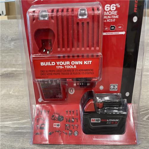 New - Milwaukee 18-Volt Lithium-Ion XC Starter Kit with One 5.0Ah Battery and Charger