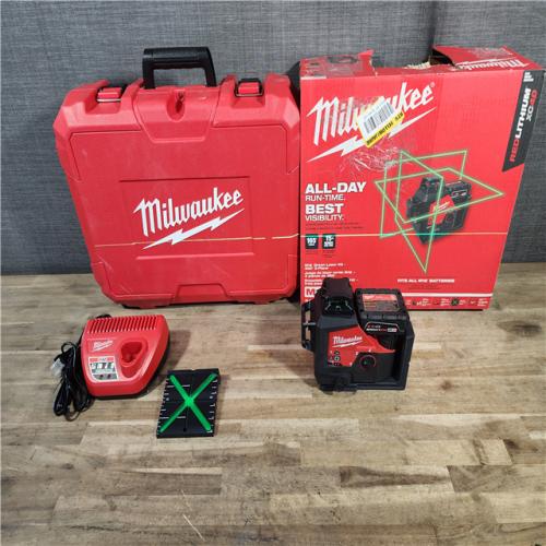 HOUSTON LOCATION - AS-IS Milwaukee-3632-21 M12 Green Beam Laser 360° 3-Plane Kit