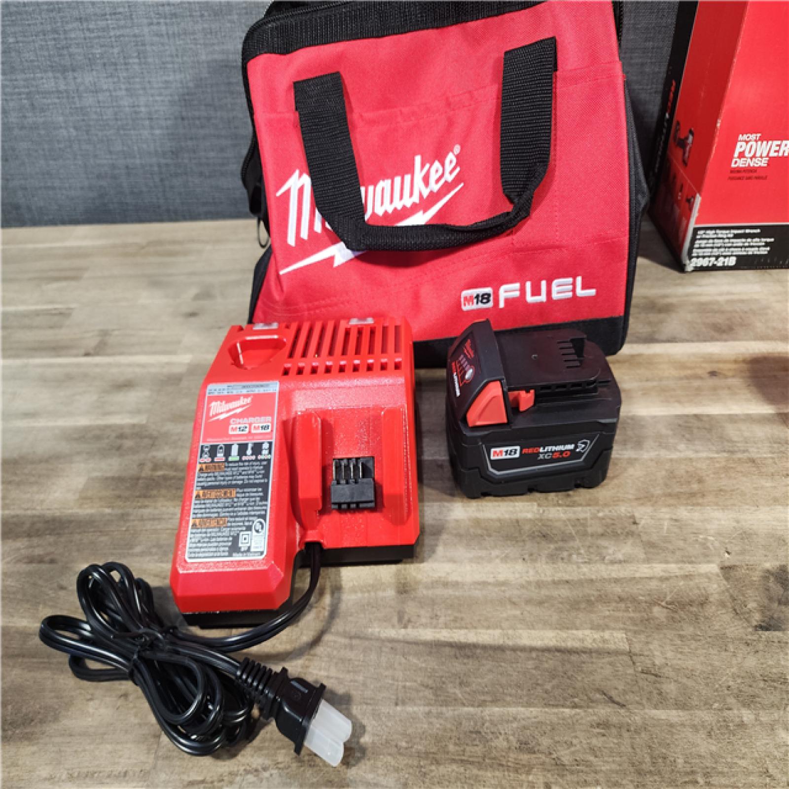 HOUSTON LOCATION - AS-IS (APPEARS LIKE NEW) Milwaukee M18 1/2 in. Cordless Brushless High Torque Impact Wrench Kit (Battery & Charger)