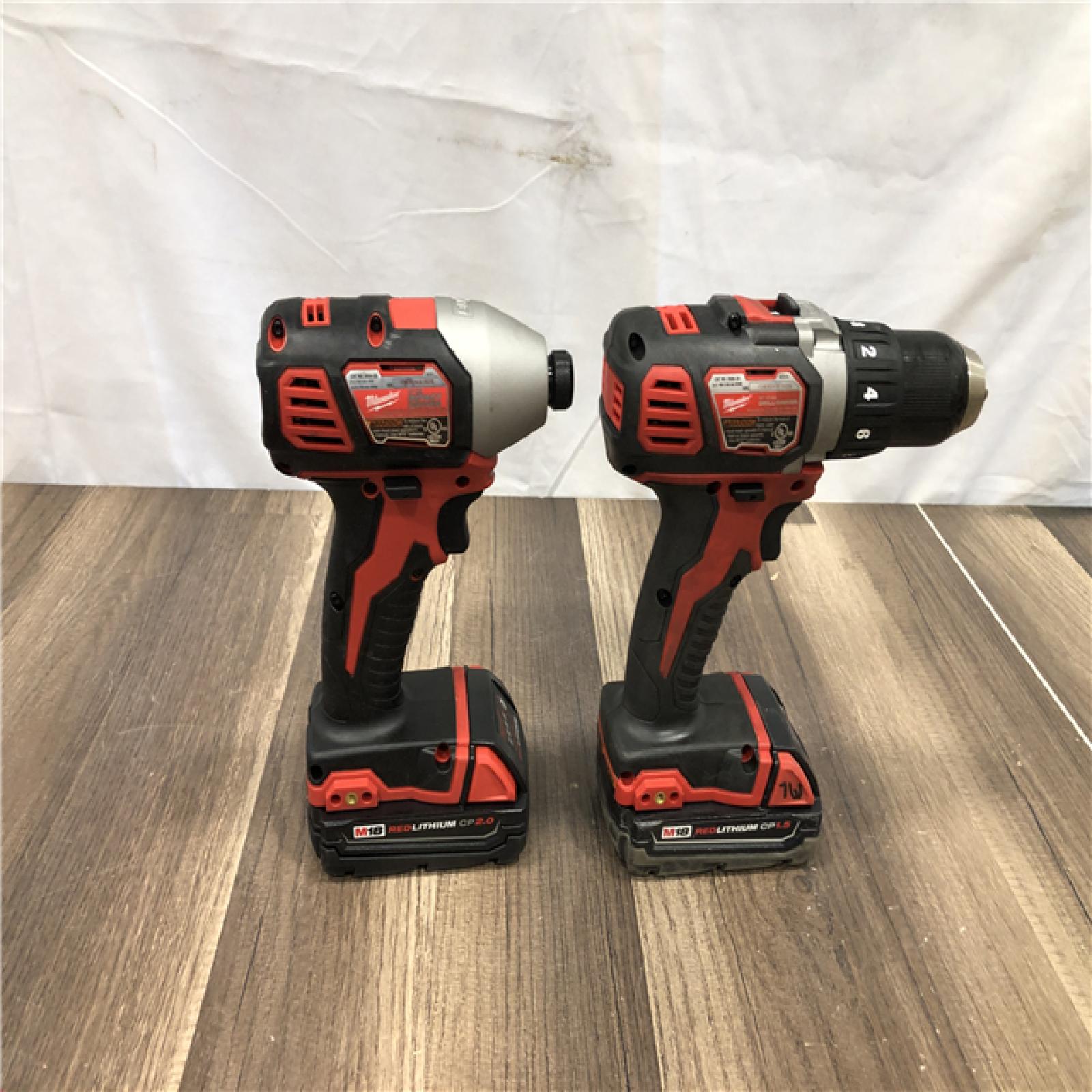 AS-IS Milwaukee 18V Lithium-Ion Cordless Drill Driver/Impact Driver Combo Kit