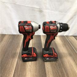 AS-IS Milwaukee 18V Lithium-Ion Cordless Drill Driver/Impact Driver Combo Kit