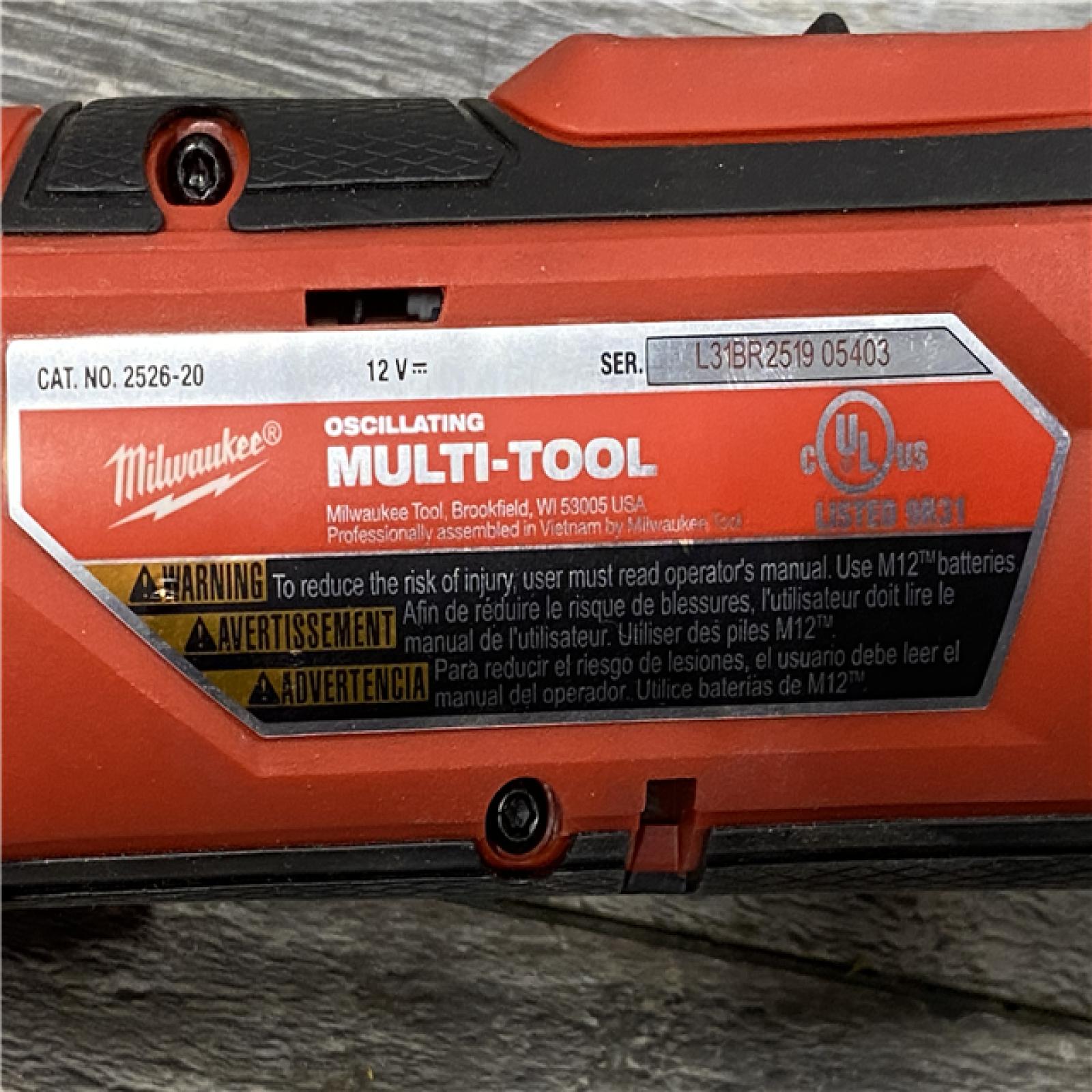 AS-IS Milwaukee 12V Lithium-Ion Cordless Oscillating Multi-Tool 2526-20 (Tool-Only)