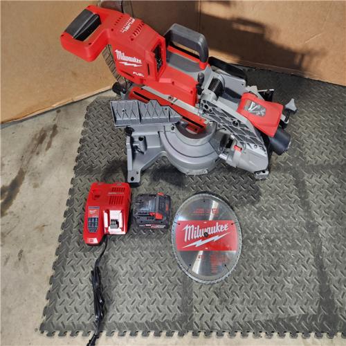 HOUSTON LOCATION - AS-IS M18 FUEL 18V 10 in. Lithium-Ion Brushless Cordless Dual Bevel Sliding Compound Miter Saw Kit with FORGE 8.0 BATTERY & CHARGER