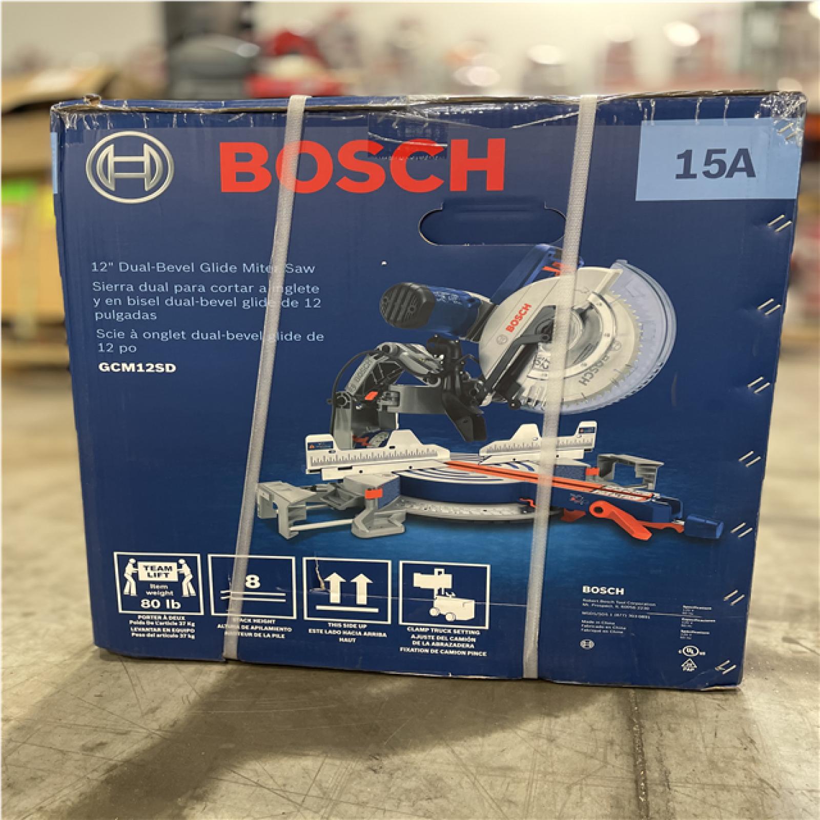 DALLAS LOCATION- Bosch 15 Amp 12 in. Corded Dual-Bevel Sliding Glide Miter Saw