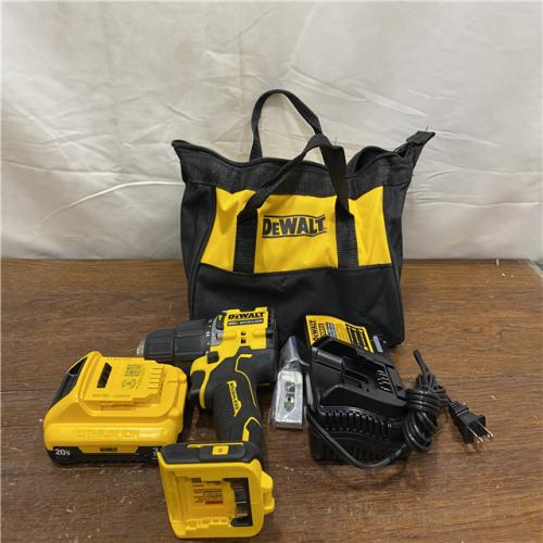 AS-IS DEWALT ATOMIC 20-Volt Lithium-Ion Cordless 1/2 in. Compact Hammer Drill with 3.0Ah Battery, Charger and Bag