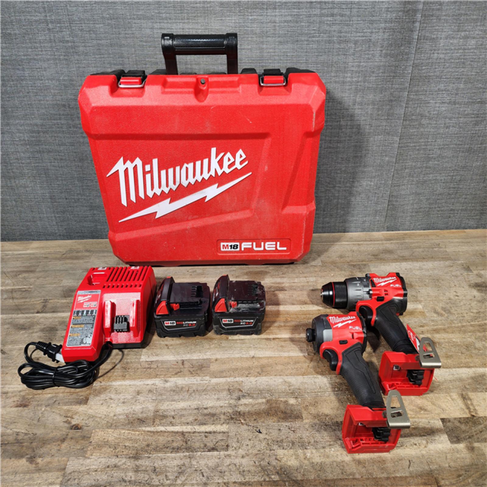 HOUSTON LOCATION - AS-IS MILWAUKEE FUEL 18V Lithium-Ion Brushless Cordless Hammer Drill and Impact Driver Combo Kit