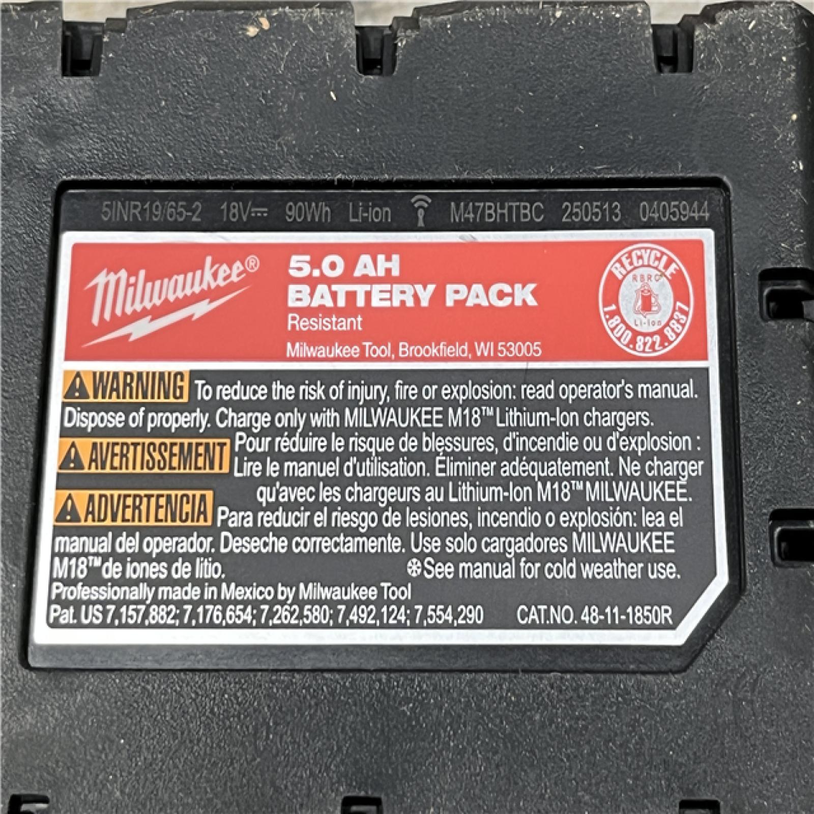 AS-IS Milwaukee 18-Volt Lithium-Ion XC Starter Kit with One 5.0Ah Battery and Charger