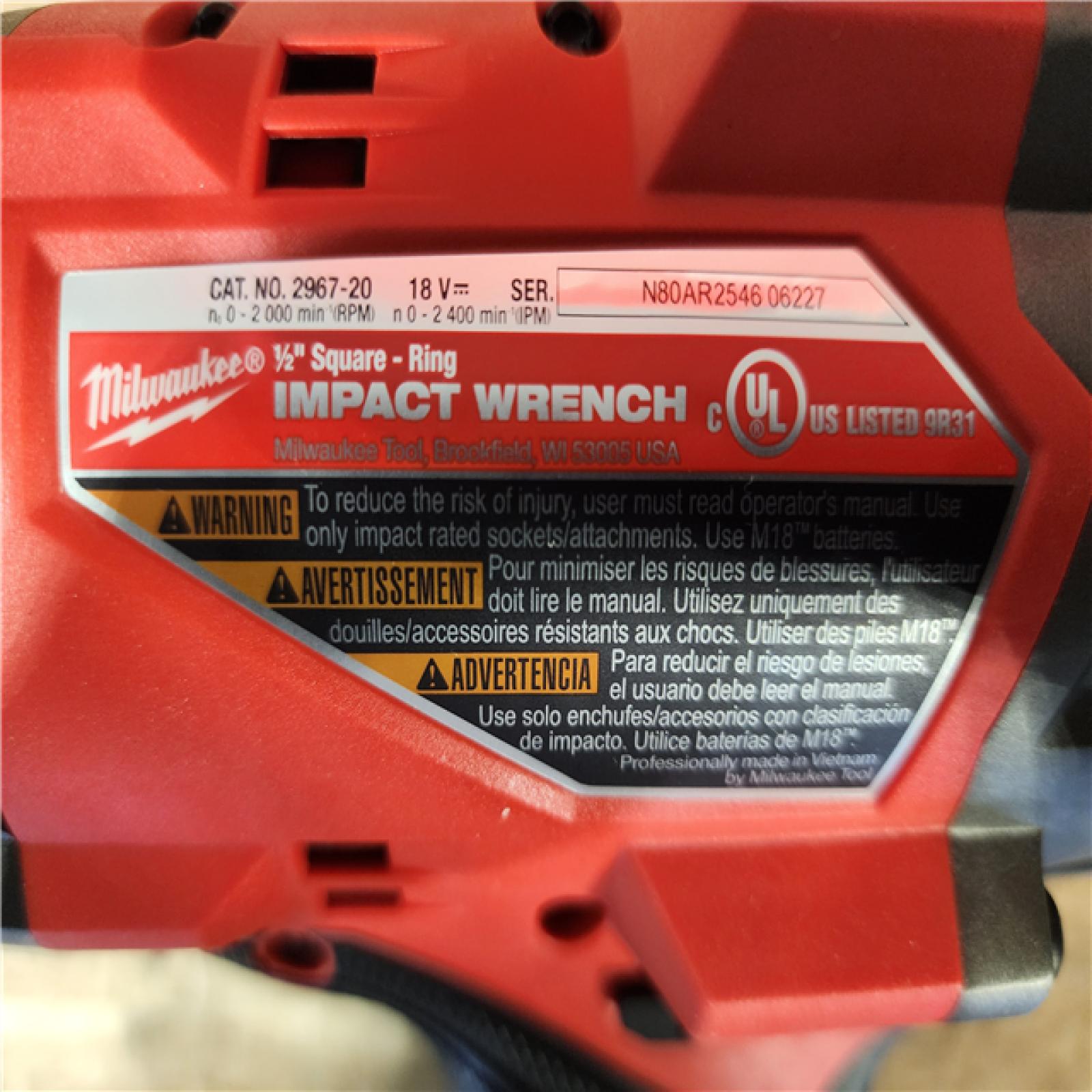 HOUSTON LOCATION - AS-IS Milwaukee FUEL 18V Lithium-Ion Brushless Cordless 1/2 in. Impact Wrench with Friction Ring (Tool-Only)