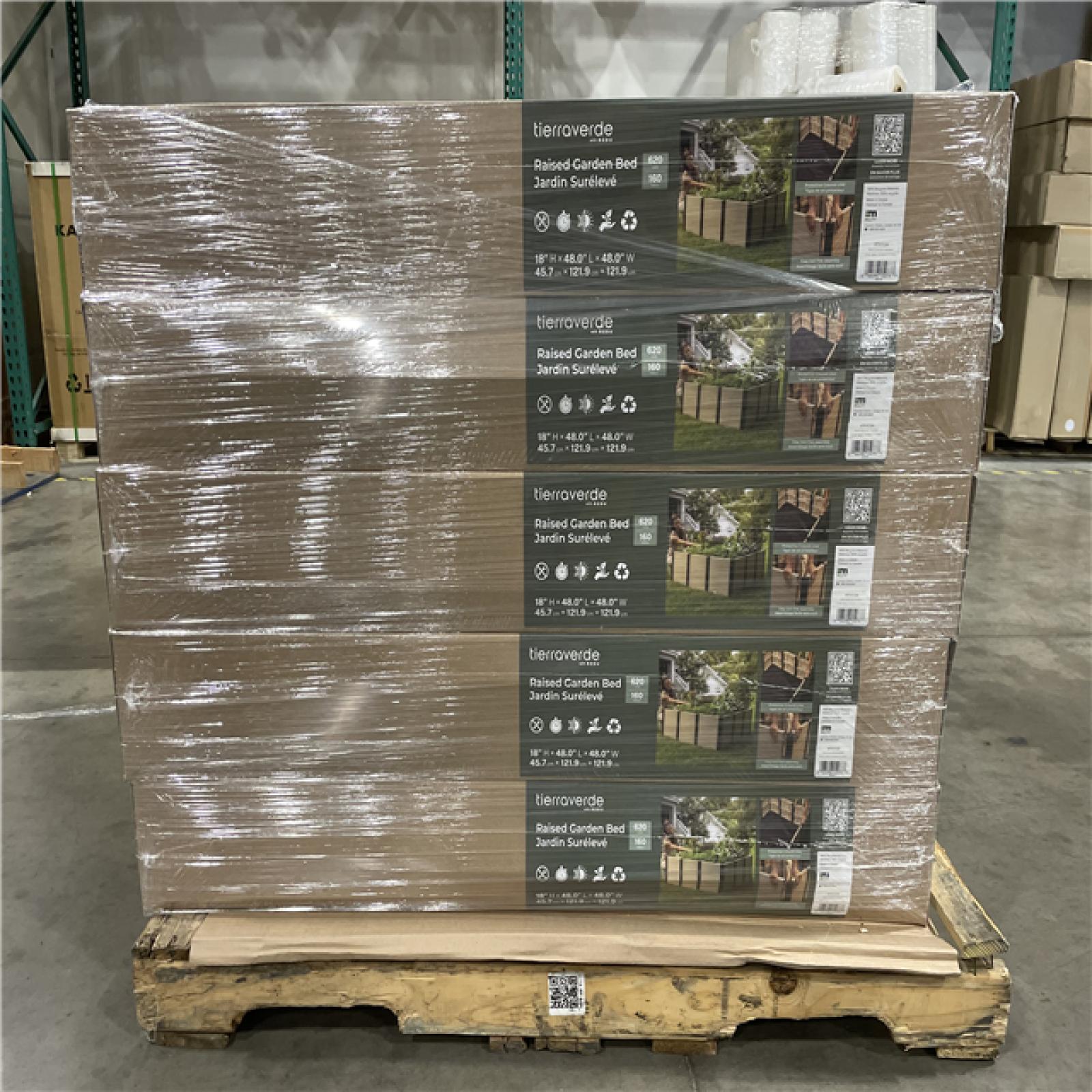 DALLAS LOCATION - Tierra Verde 48 in. x 48 in. Raised Garden Box Khaki and Black Recyclable Plastic 1-Pack PALLET-(10 CASES)