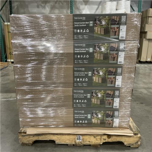 DALLAS LOCATION - Tierra Verde 48 in. x 48 in. Raised Garden Box Khaki and Black Recyclable Plastic 1-Pack PALLET-(10 CASES)