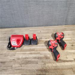 HOUSTON LOCATION - AS-IS MILWAUKEE 2 TOOL COMBO KIT W/ (2) BATTERY & CHARGER