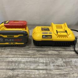 AS-IS DEWALT 20V/60V MAX FLEXVOLT Lithium-Ion 9.0Ah Battery and Charger Starter Kit